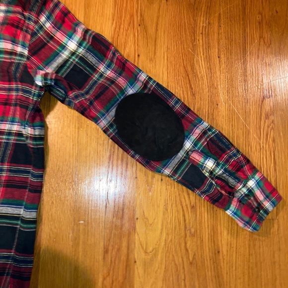 Polo Ralph Lauren Western Patch Suede Elbow Snap Plaid Flannel Shirt - Picture 11 of 11